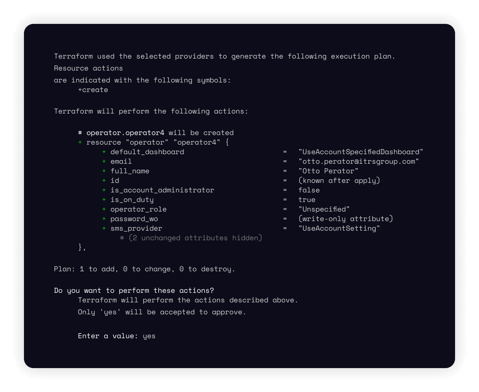Creando operadores usando Terraform