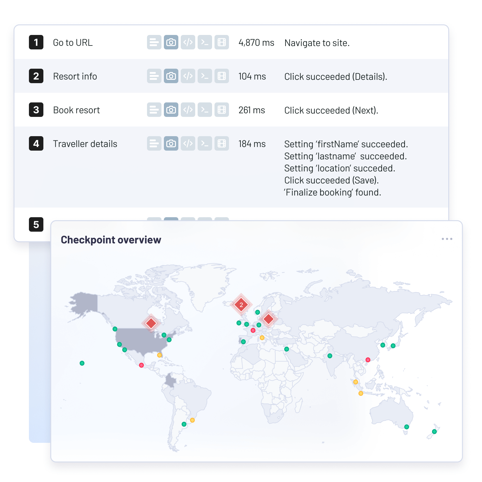 Construcción de los pasos de monitorización de API multietapa