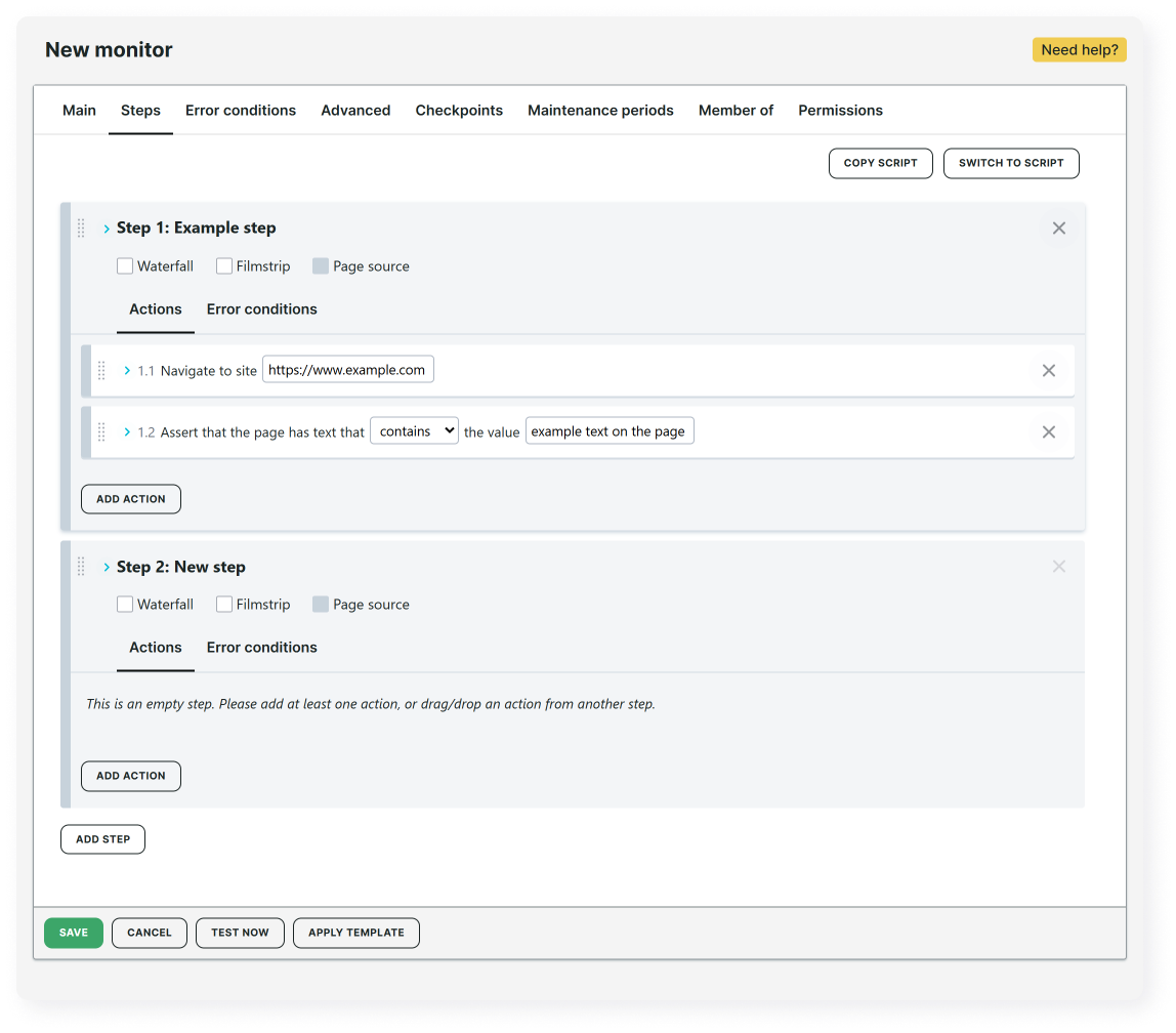 Editor visual paso a paso para monitores